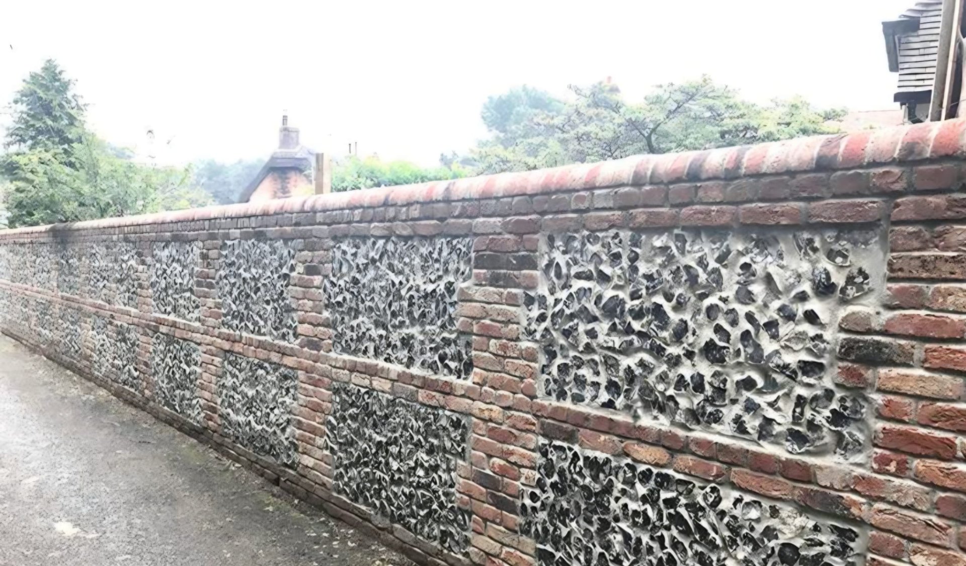 Flint garden wall